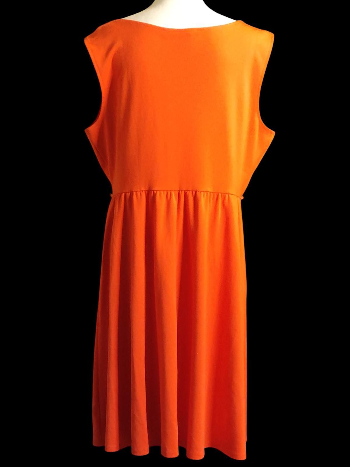 Old Navy Old Navy Orange Sleeveless Midi Dress w/Scalloped Neckline Size XL / US 12-14 / IT 48-50 - 6 Thumbnail