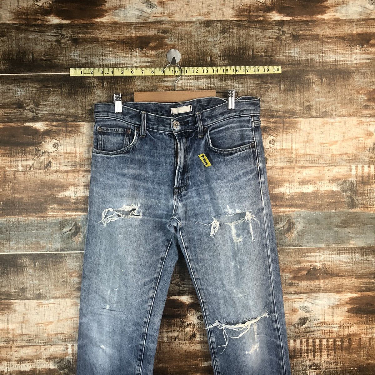 Japanese Brand Uniqlo japan ripped Distressed Denim Pants #A1394 Size US 31 - 4 Thumbnail