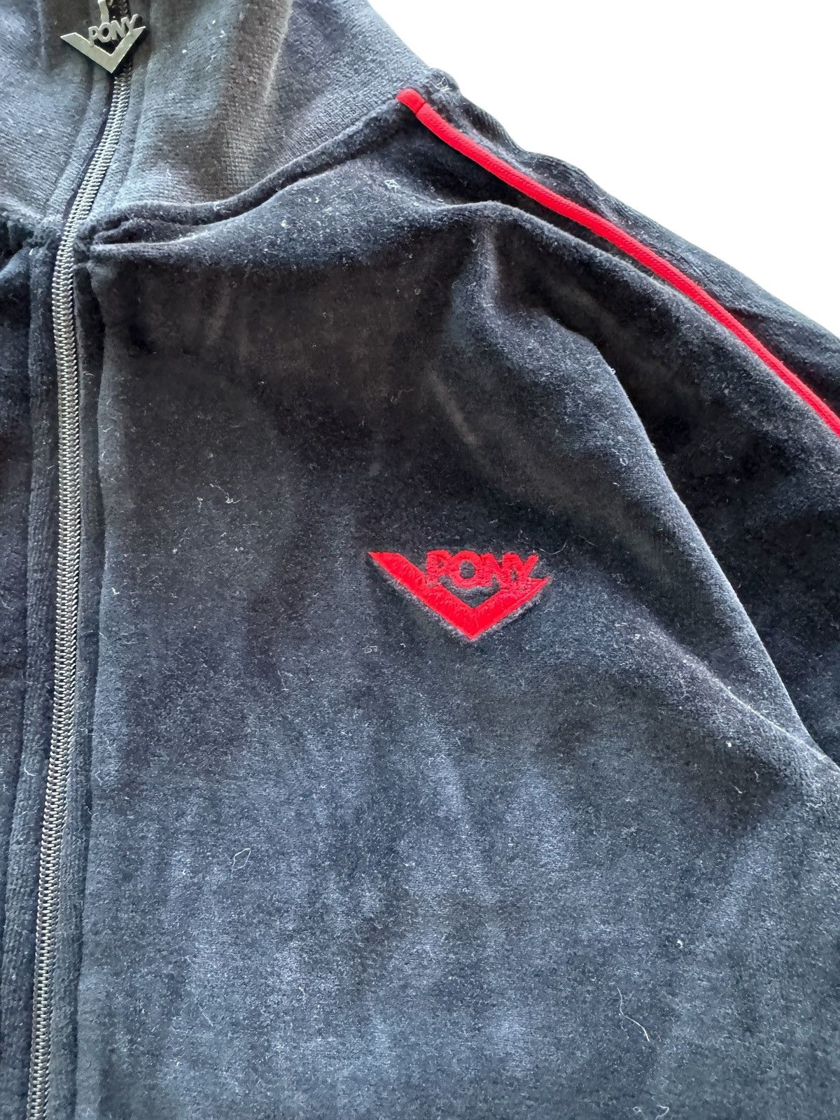 PONY × Vintage Vintage Pony Zip Up Big Logo Velour Embroidered Track Jacket Size US M / EU 48-50 / 2 - 3 Thumbnail
