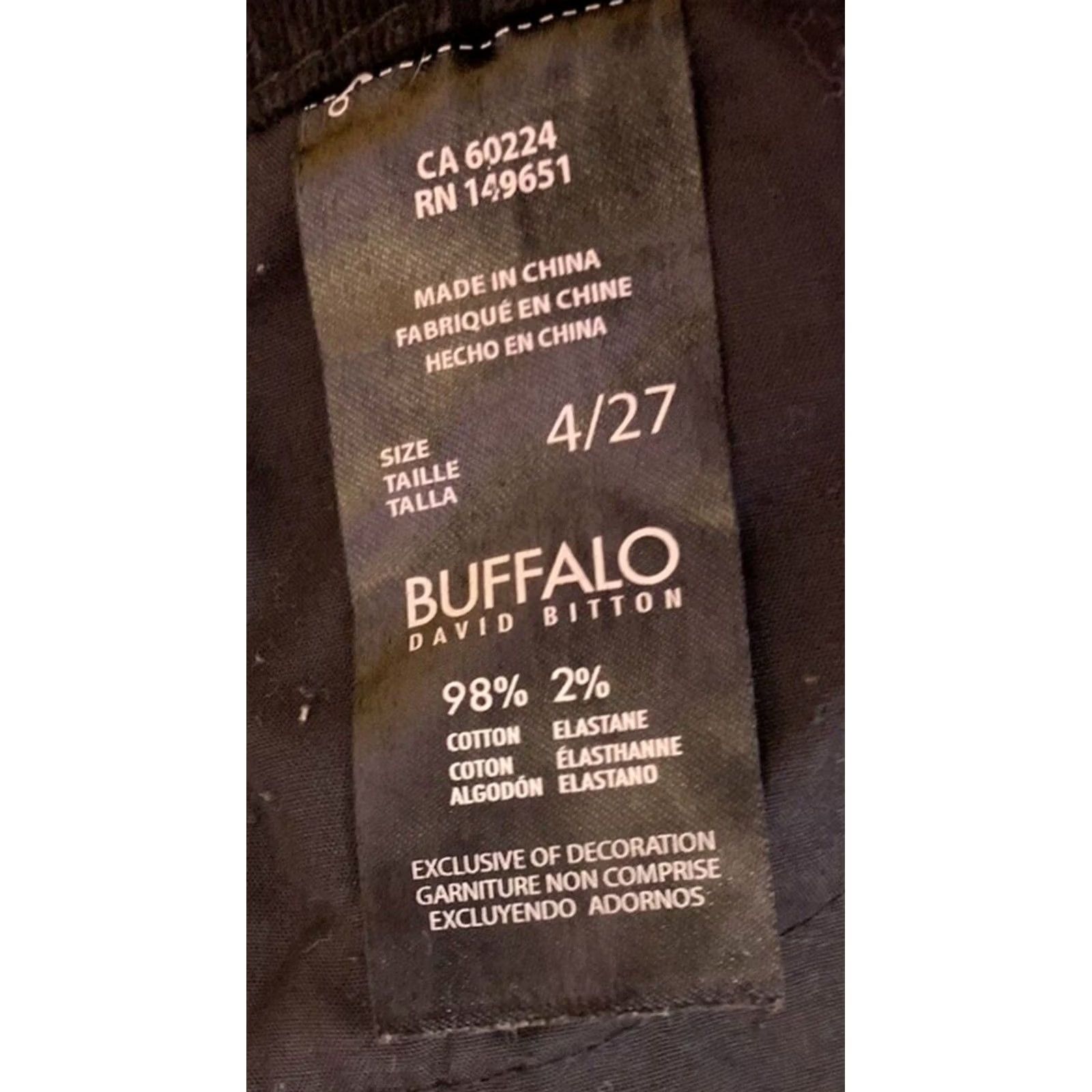 Vintage Buffalo Women's Pants Corduroy Skinny Mid Rise Black 4/27 Slim Stretch Inseam 29" 27" Waist Button Zip Pockets Shaping Easy Care Fall Winter Size 27" / US 4 / IT 40 - 6 Thumbnail