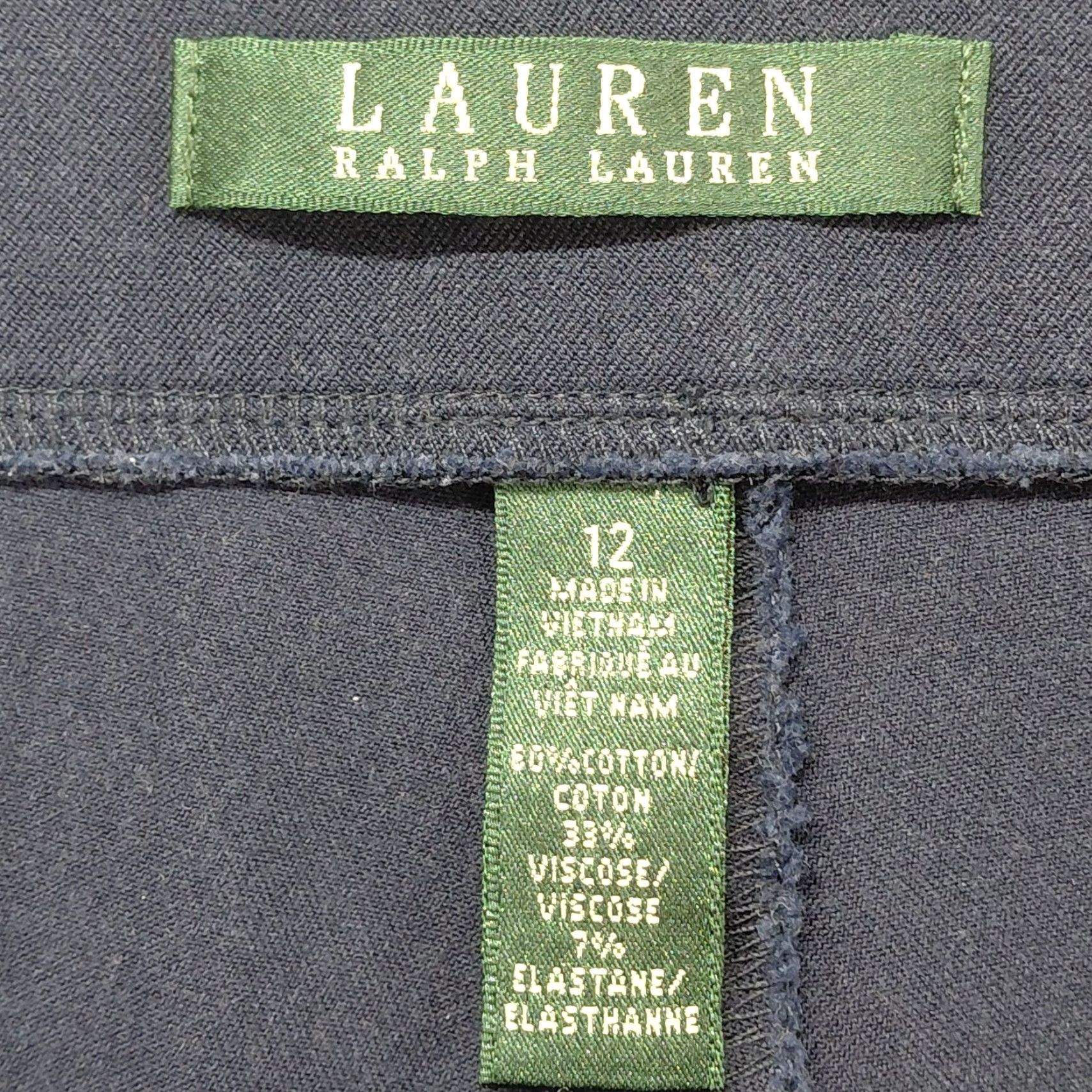 Ralph Lauren Lauren Ralph Lauren Pants Womens 12 Blue Slim Fit Pull On Stretch Leggings Tapered Leg City Preppy Casual Dressy Knit Cotton Elastane Viscose Size 34" / US 12 / IT 48 - 4 Thumbnail