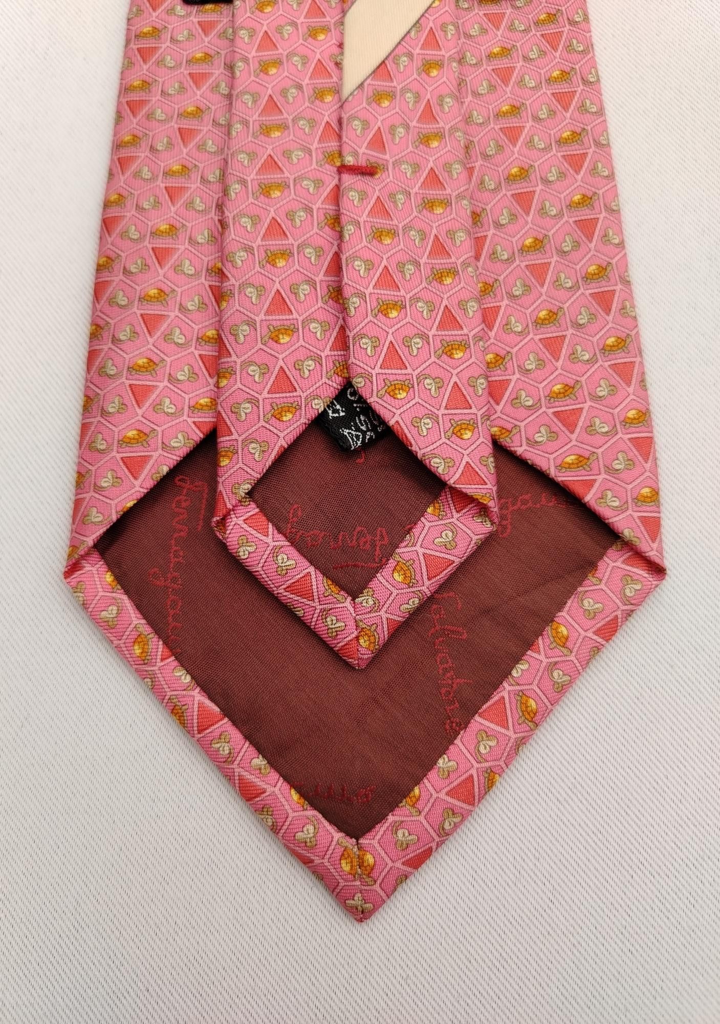 Salvatore Ferragamo Salvatore Ferragamo SF Silk Necktie Turtle Tortoise Men Tie Size ONE SIZE - 7 Thumbnail