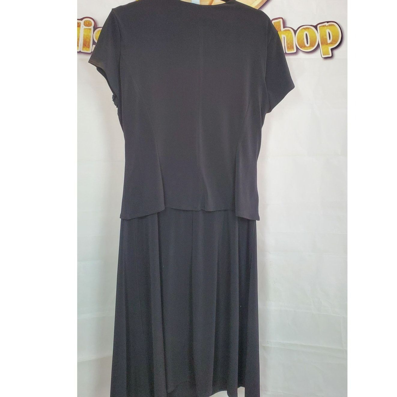 Other Espresso Black Midi Buckle Accent Short Sleeve Dress Size 16 Size XXL / US 16-18 / IT 52-54 - 5 Thumbnail