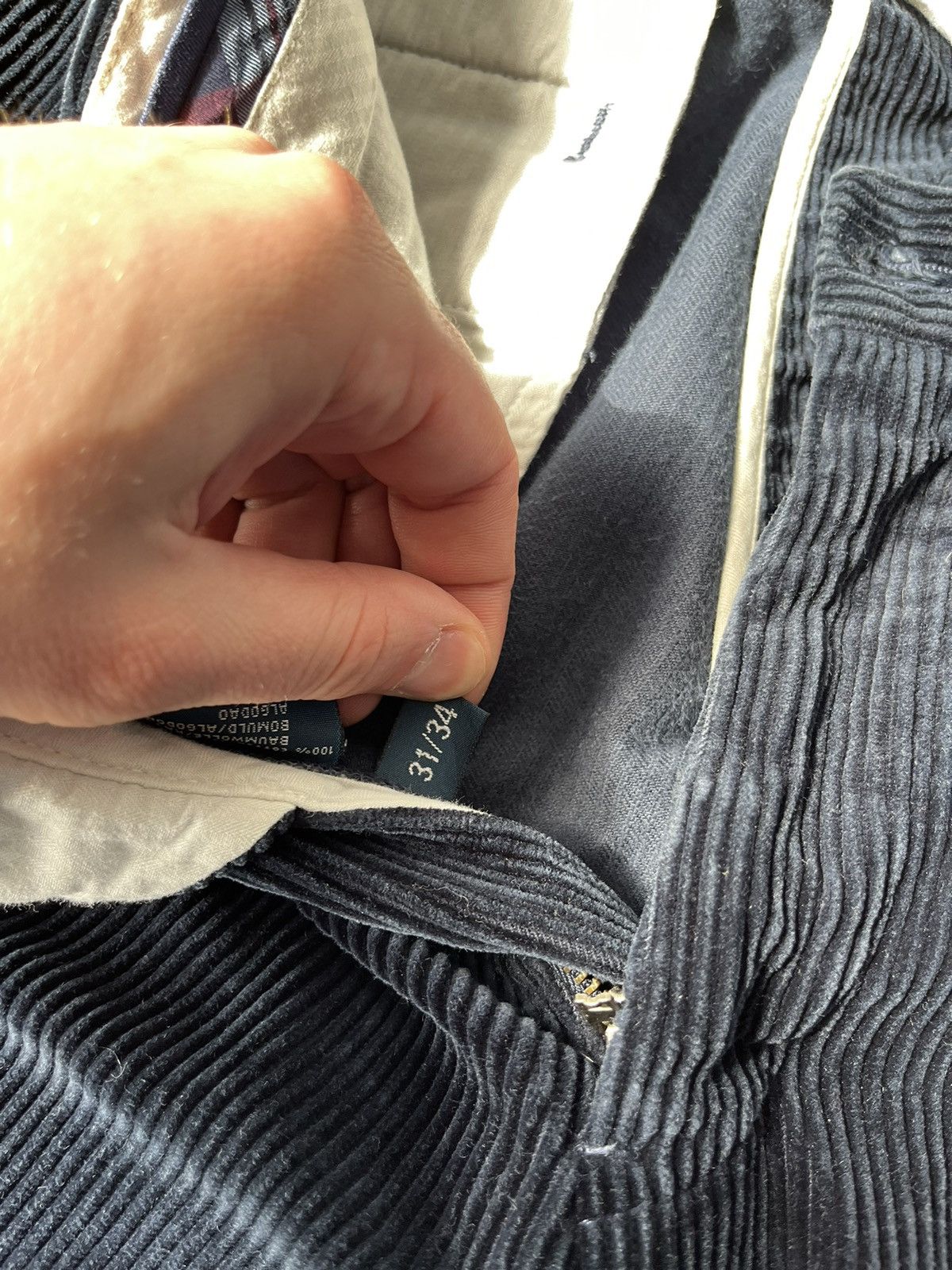 Polo Ralph Lauren × RRL Ralph Lauren × Ralph Lauren Vintage Polo Ralph Lauren Cords Pants Corduroy Beige Rare Size US 31 - 12 Thumbnail