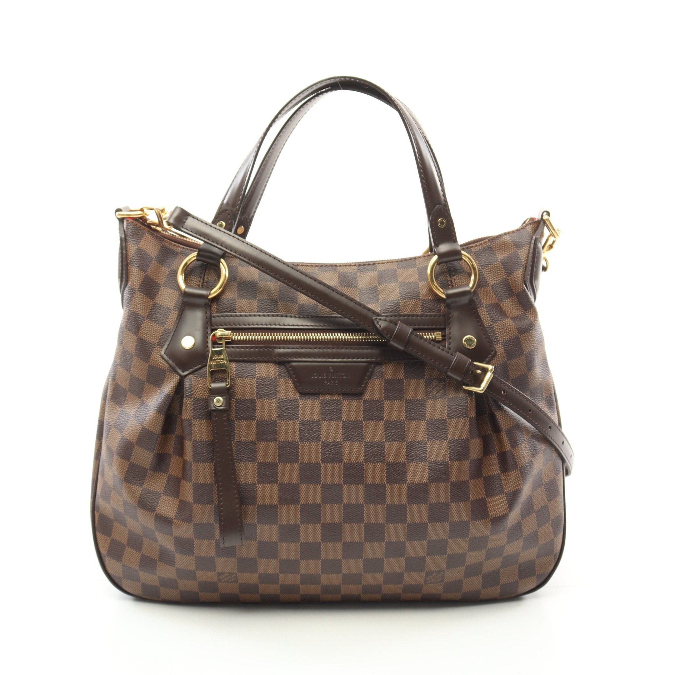 Louis Vuitton Louis Vuitton Evora Mm Damier Ebene Handbag Leather Brown Size ONE SIZE - 1 Thumbnail