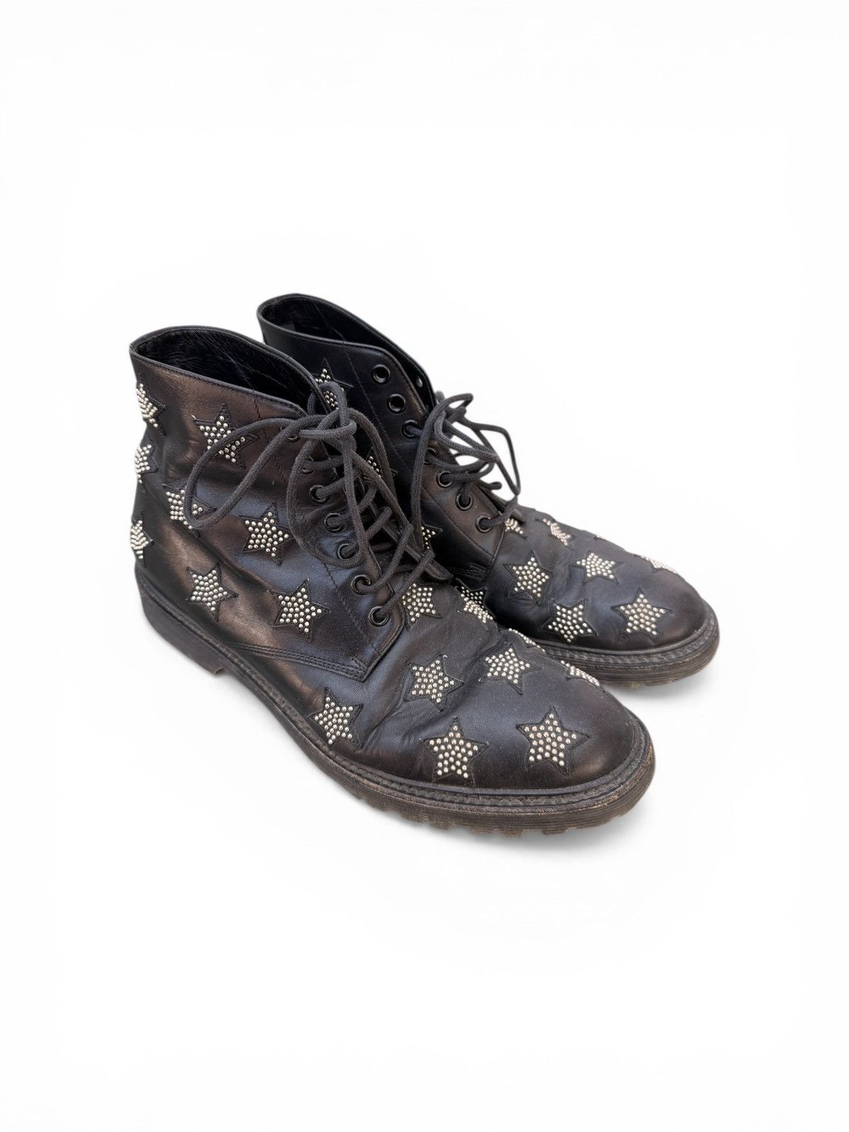 Saint Laurent Paris 15SS Metallic Silver Star Santiag Boot | Grailed