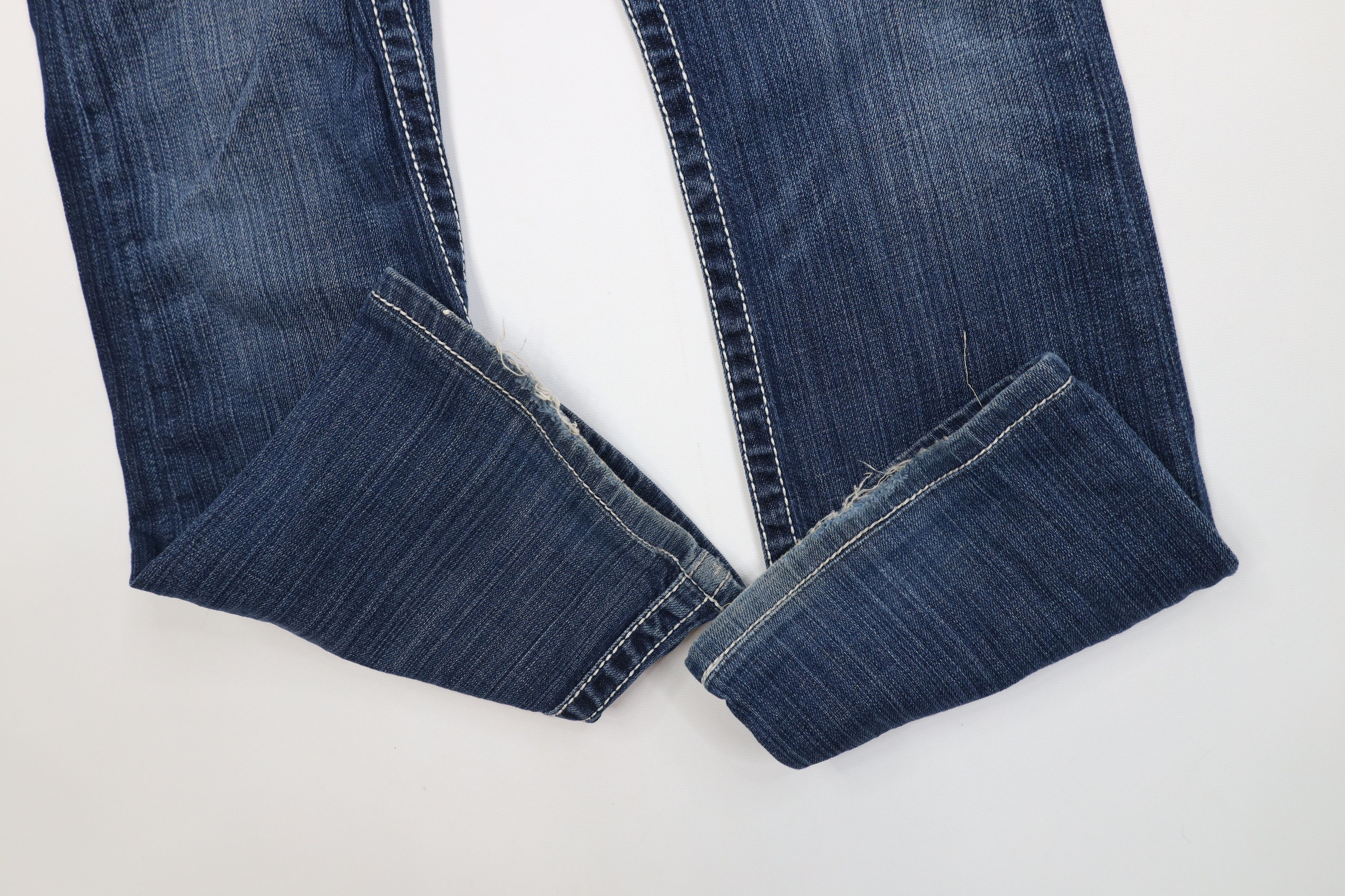 Vintage Buckle BKE Stretch Thick Stitch Flared Bootcut Jeans Blue Size 25" / US 0 / IT 36 - 5 Thumbnail