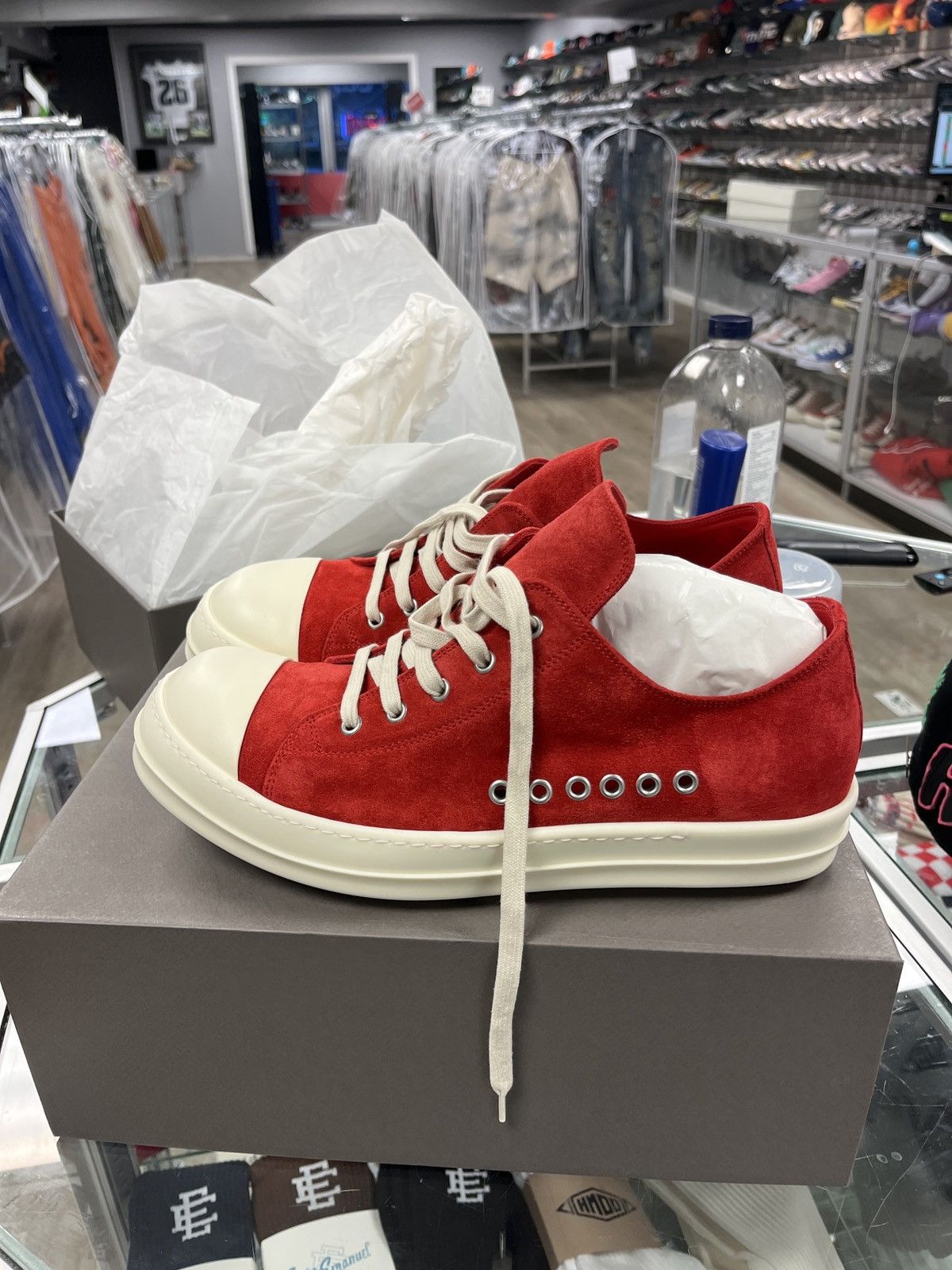 Rick Owens RICK OWENS RAMONE LOW CARDINAL RED | Grailed