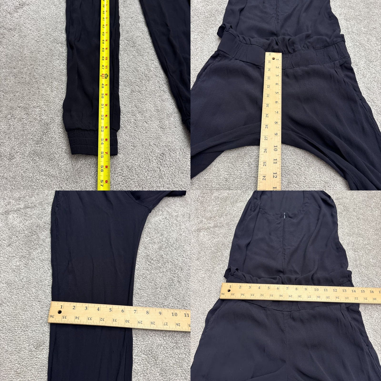 MONROW Monrow Jumpsuit Womens XS Navy Blue Sleeveless Zip Up Strap Zipper Tapered Inseam 27in Casual Stretch Rayon Pattern: Solid Size 26" / US 2 / IT 38 - 9 Thumbnail