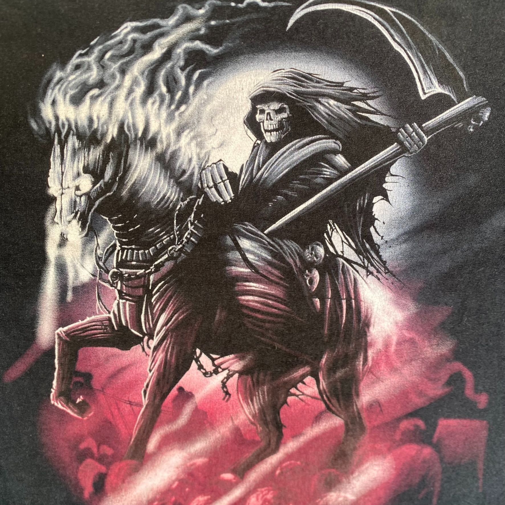 Gildan Vintage Y2K Grim Reaper Shirt Goth Emo Punk Death Skull Tee Size US S / EU 44-46 / 1 - 3 Thumbnail