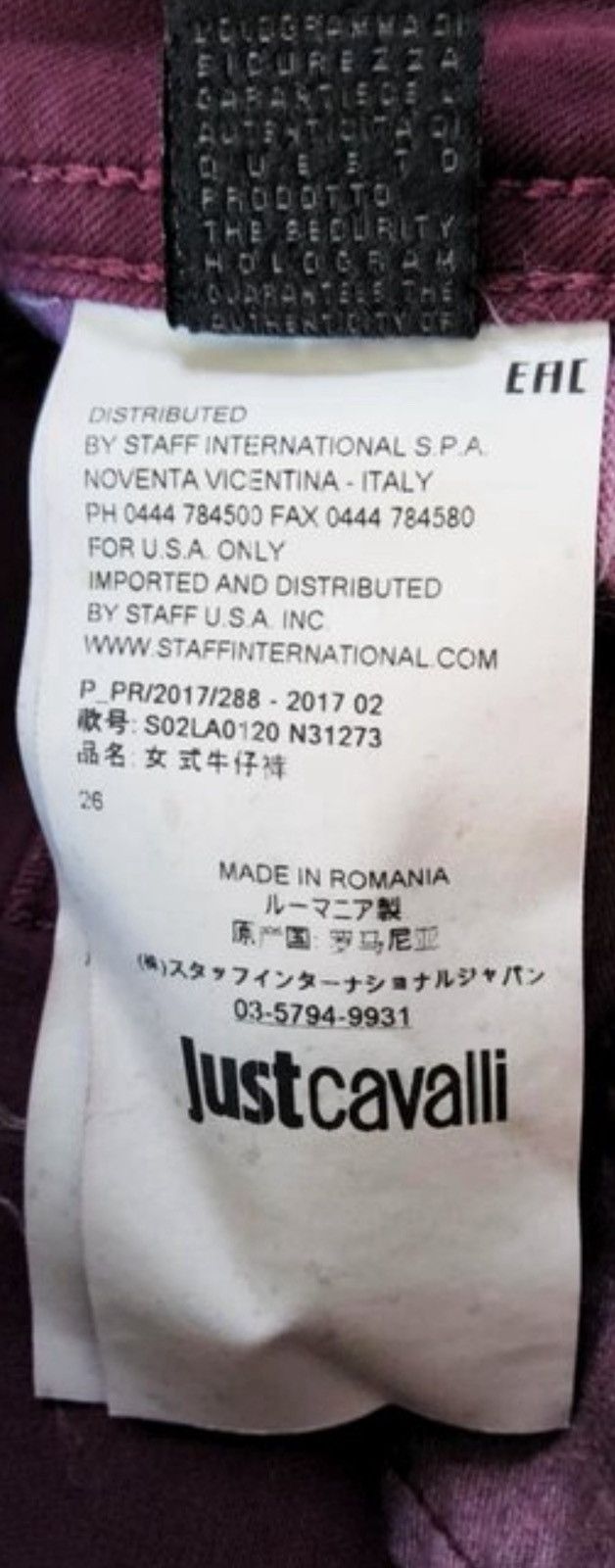 Just Cavalli Burgundy Skinny Jeans – New with Tags | Size 26 Size 26" / US 2 / IT 38 - 8 Thumbnail
