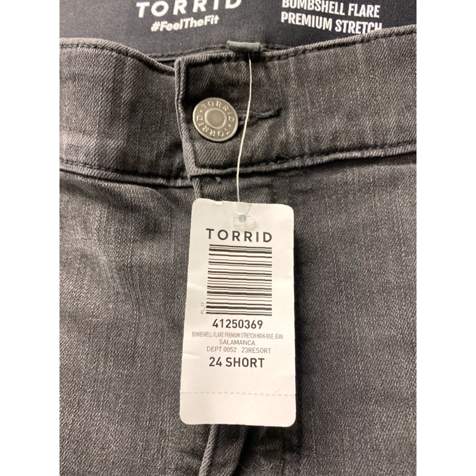 Torrid Torrid Jeans Women’s 20S Short Faded Black Bombshell High Waist Flare Stretch Denim Pockets 29in Inseam Plus Womens Size 42" / US 20 - 3 Thumbnail