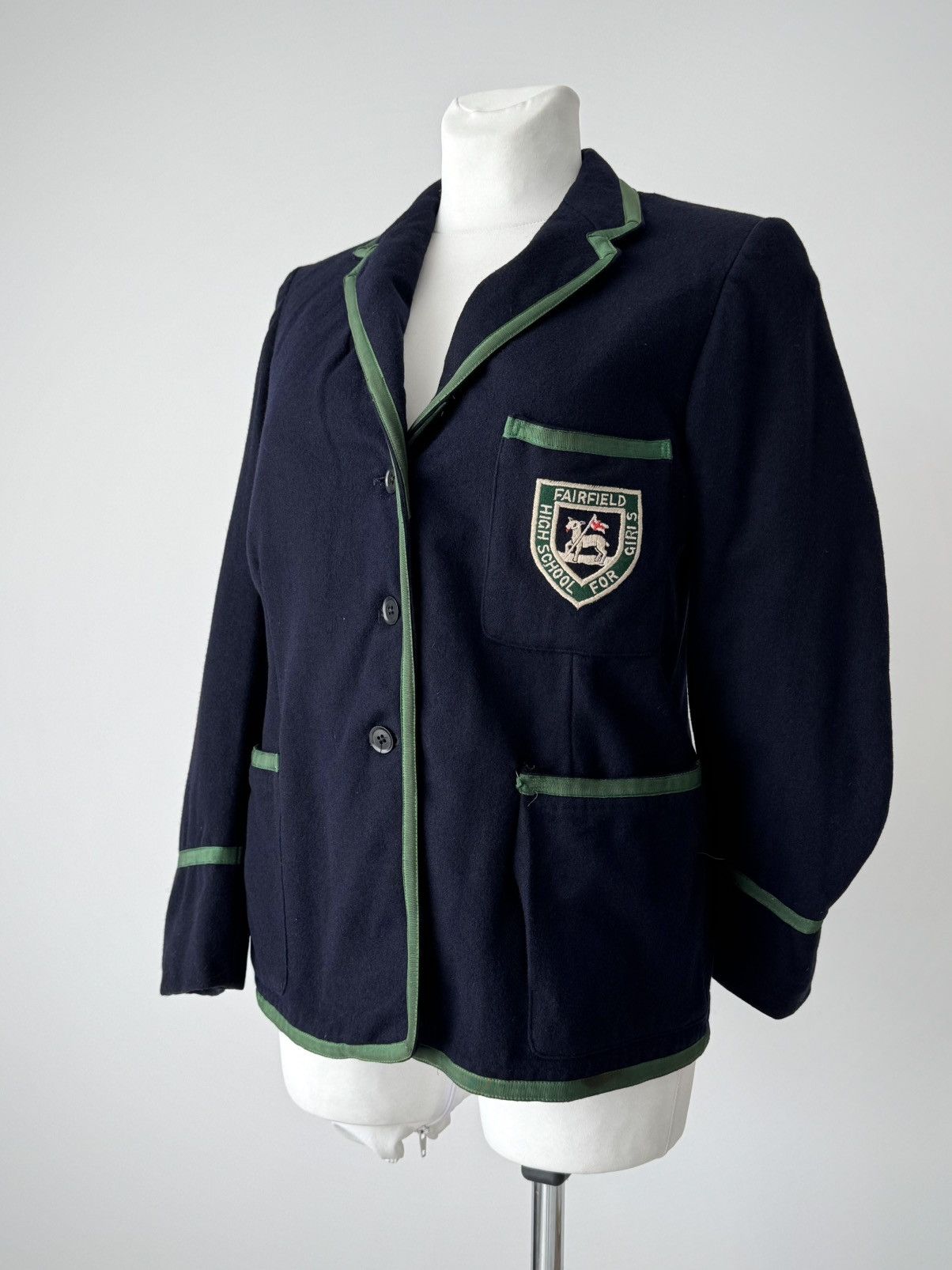 Japanese Brand 1950s England ‘Fairfield’ High School Women’s Wool Jacket Size XL / US 12-14 / IT 48-50 - 1 Thumbnail