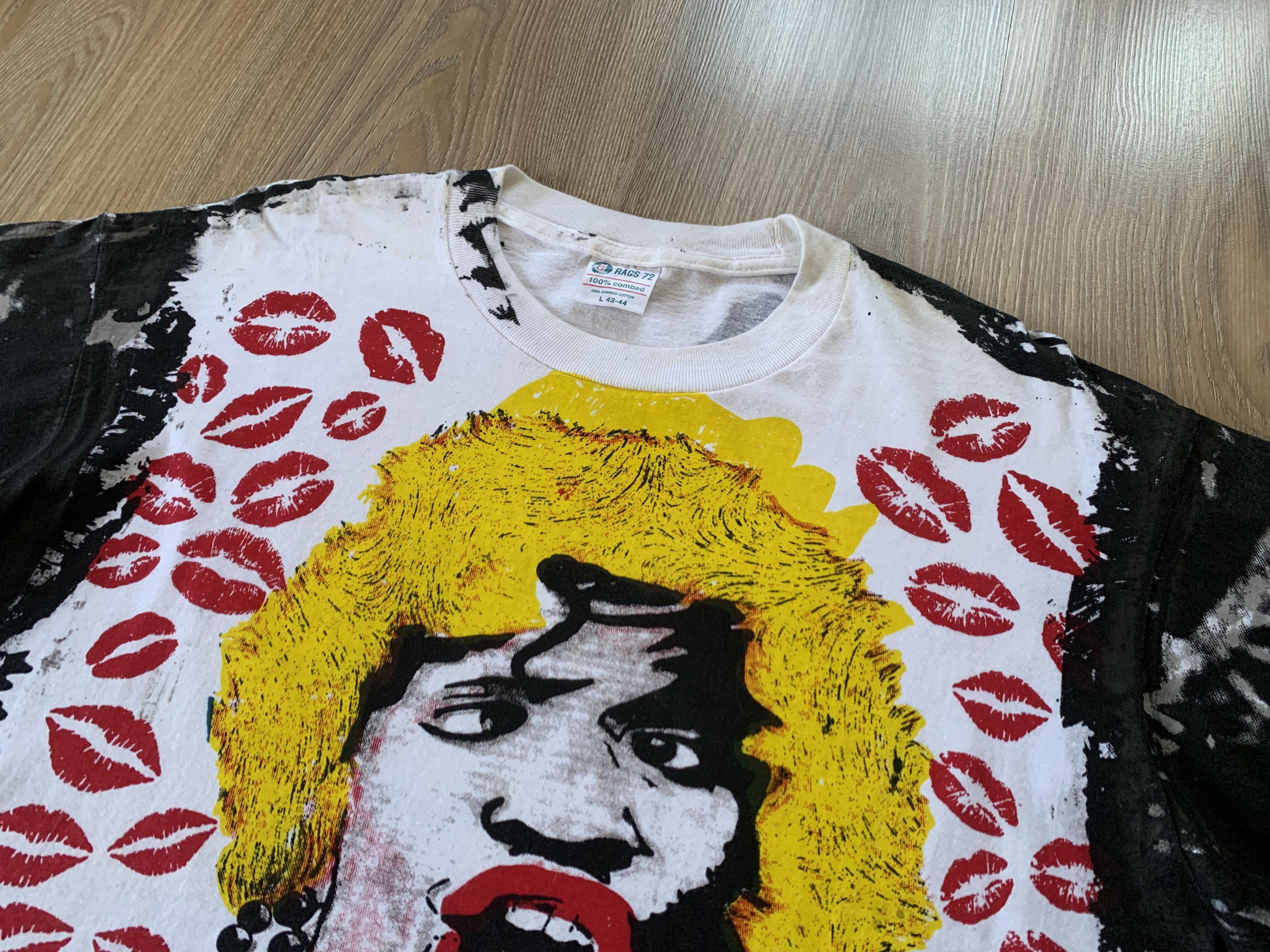 Band Tees × Vintage Vintage Jamie Foxx Rags 72 Overprinted Cotton T Shirt Size US L / EU 52-54 / 3 - 4 Thumbnail