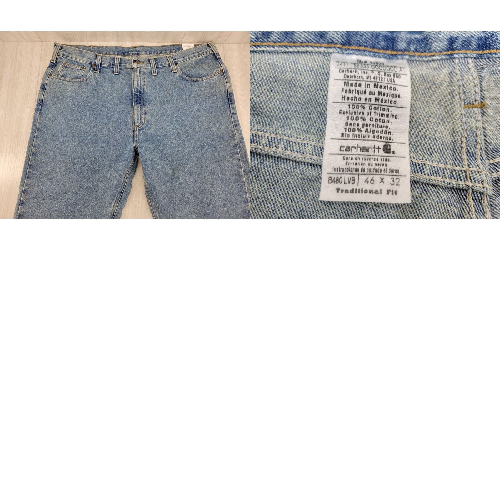 Carhartt Carhartt Mens Jeans Blue 46W 32L Denim 100% Cotton Relaxed Fit B480 LVB Mens Jeans Size US 30 / EU 46 - 8 Thumbnail
