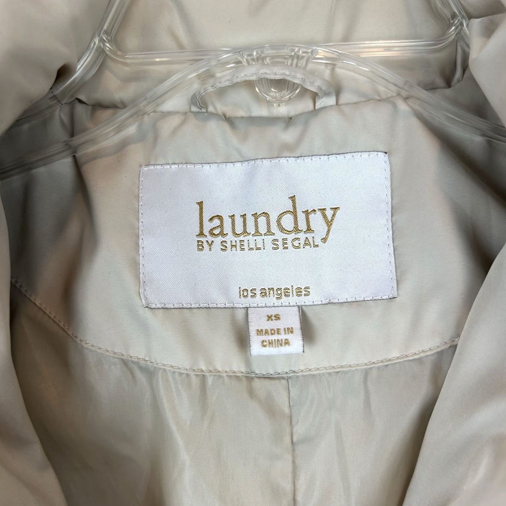Laundry by Shelli Segal Laundry Down Puffer Coat Womens XS Beige Faux Fur Belted Minimalist Capsule Size S / US 4 / IT 40 - 7 Thumbnail