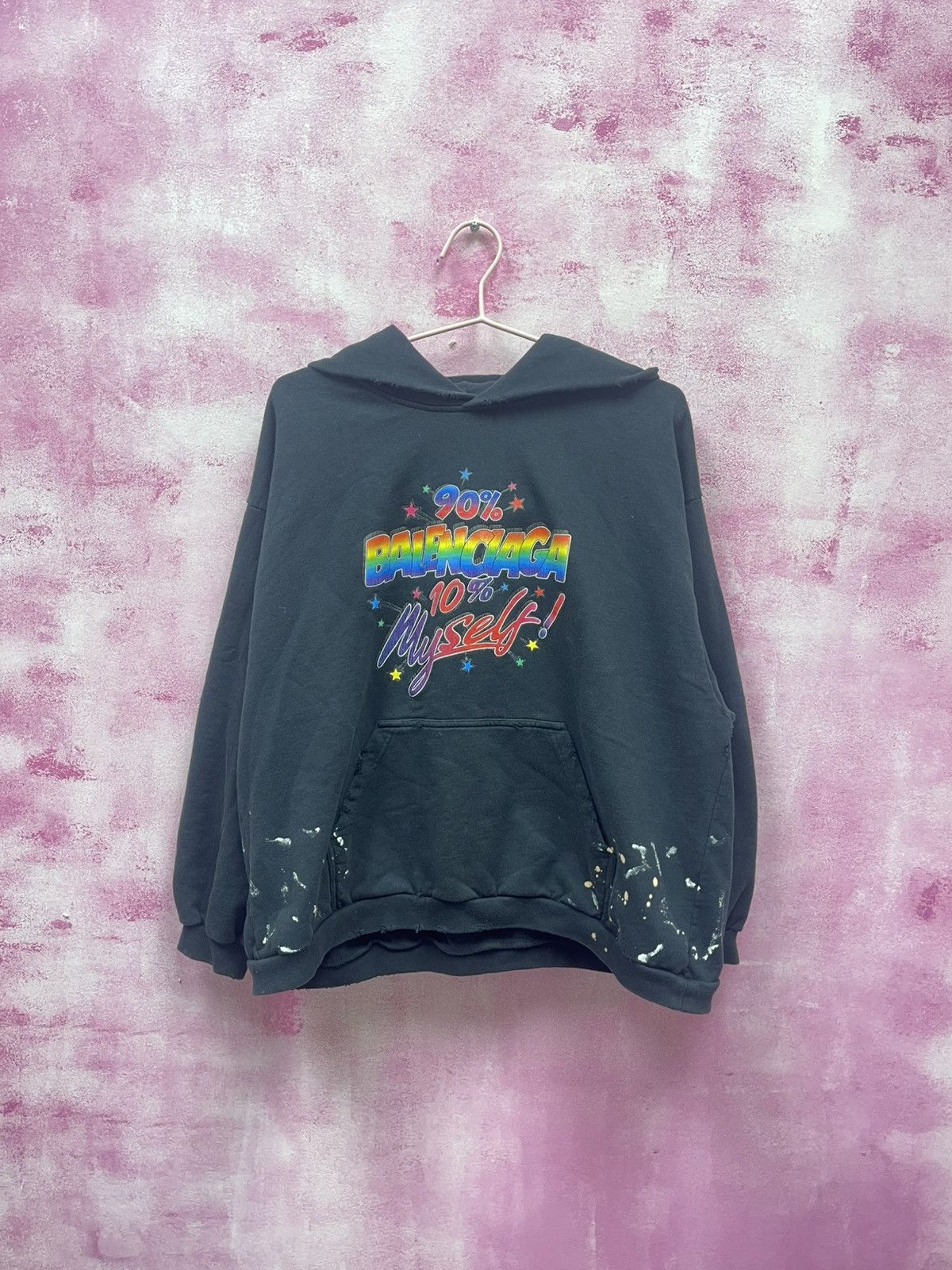 balenciaga 22aw 90/10 hoodie パーカー BALENCIAGA(バレンシアガ) 22AWDestroyed Logo-Print Hoodie