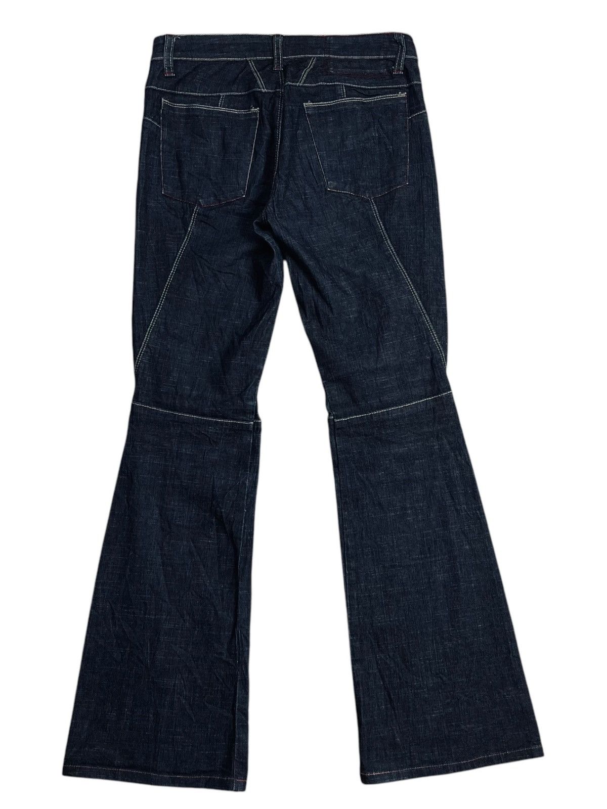 JNCO × Marithe + Francois Girbaud × Tornado Mart 2000s Girbaud - Super Flared Cyber Denim Pants Size US 29 - 2 Thumbnail
