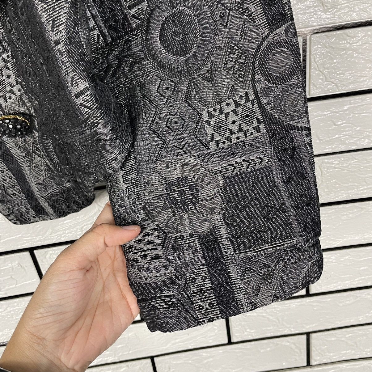 Other Made In Italy Villa Seta Abstract Design Crop Jacket Size M / US 6-8 / IT 42-44 - 12 Thumbnail