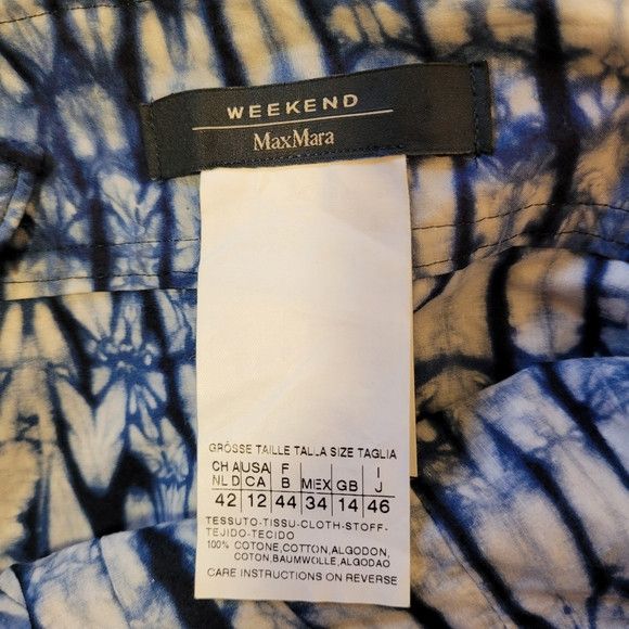 Weekend Max Mara Weekend Max Mara Blue/White Tie-dye Maxi Dress - 12 Size XL / US 12-14 / IT 48-50 - 7 Thumbnail