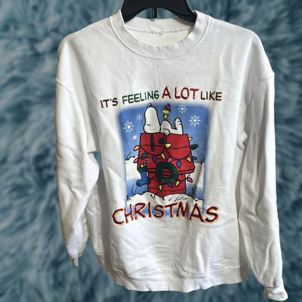 Joe Browns VINTAGE 90s Snoopy Charlie Brown Christmas Browns T-Shirt Mens L White Christmas Sweater Holiday Celebrate Size US L / EU 52-54 / 3 - 1 Thumbnail