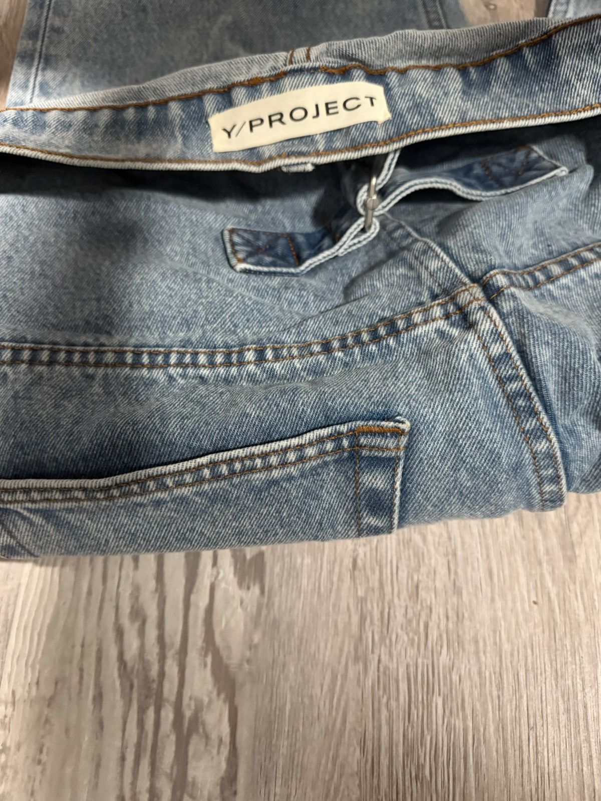 Y/Project Y/PROJECT Blue Asymmetric Waist Jeans Size US 31 - 1 Thumbnail