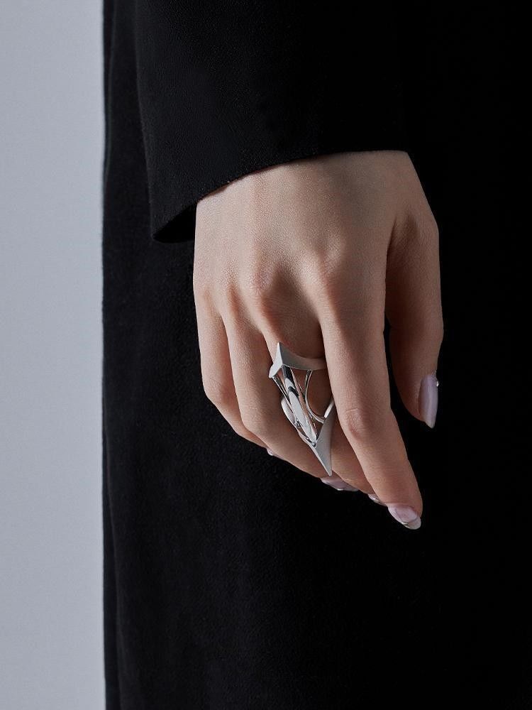 Jewelry Punk Jewelry Rings Open Size Chrome Ring (Size 7-13) Size ONE SIZE - 3 Thumbnail