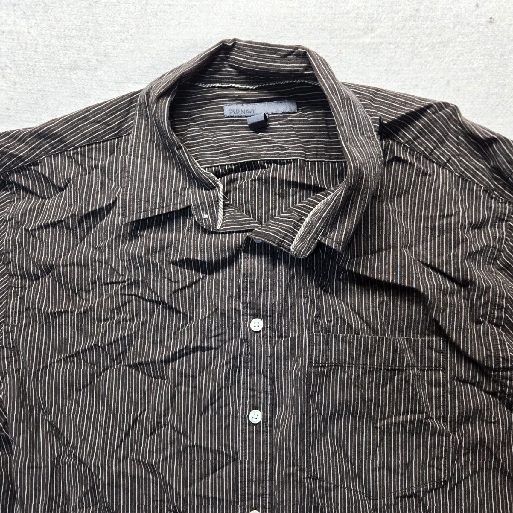 Old Navy Old Navy Shirt Button-Up Striped Long Sleeve Men XL Brown Cotton N/A Vintage: No Brand: Old Navy Size US XL / EU 56 / 4 - 2 Thumbnail