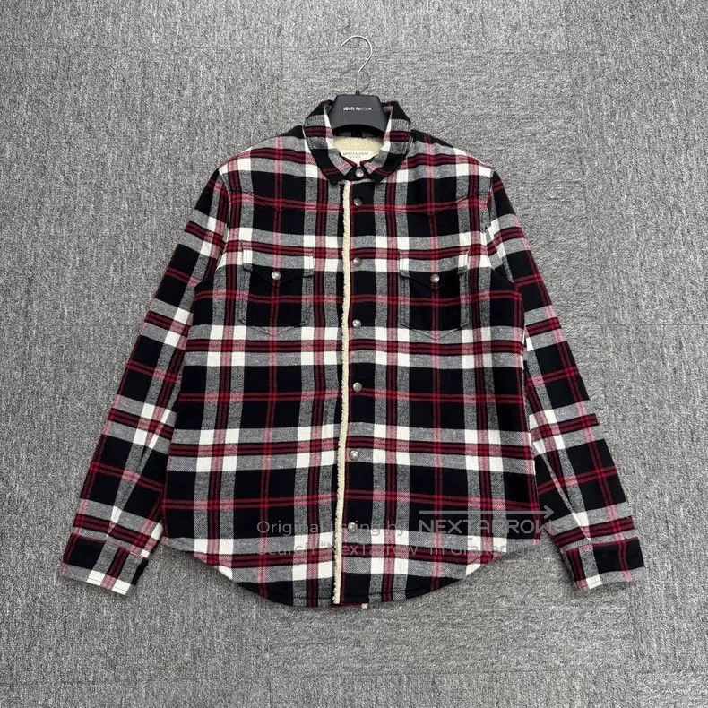 Saint Laurent Paris Saint Laurent Paris Lambswool Plaid Shirt Size US M / EU 48-50 / 2 - 1 Thumbnail