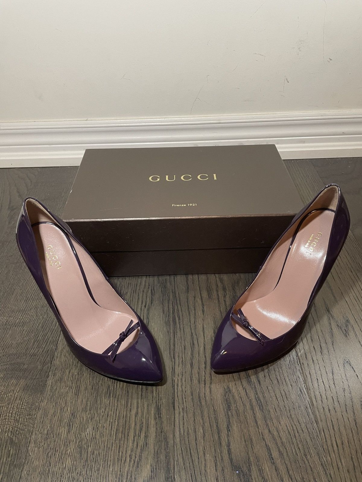 Gucci Gucci Vernice Crystal Melanzana Heels Size US 8 / IT 38 - 3 Thumbnail