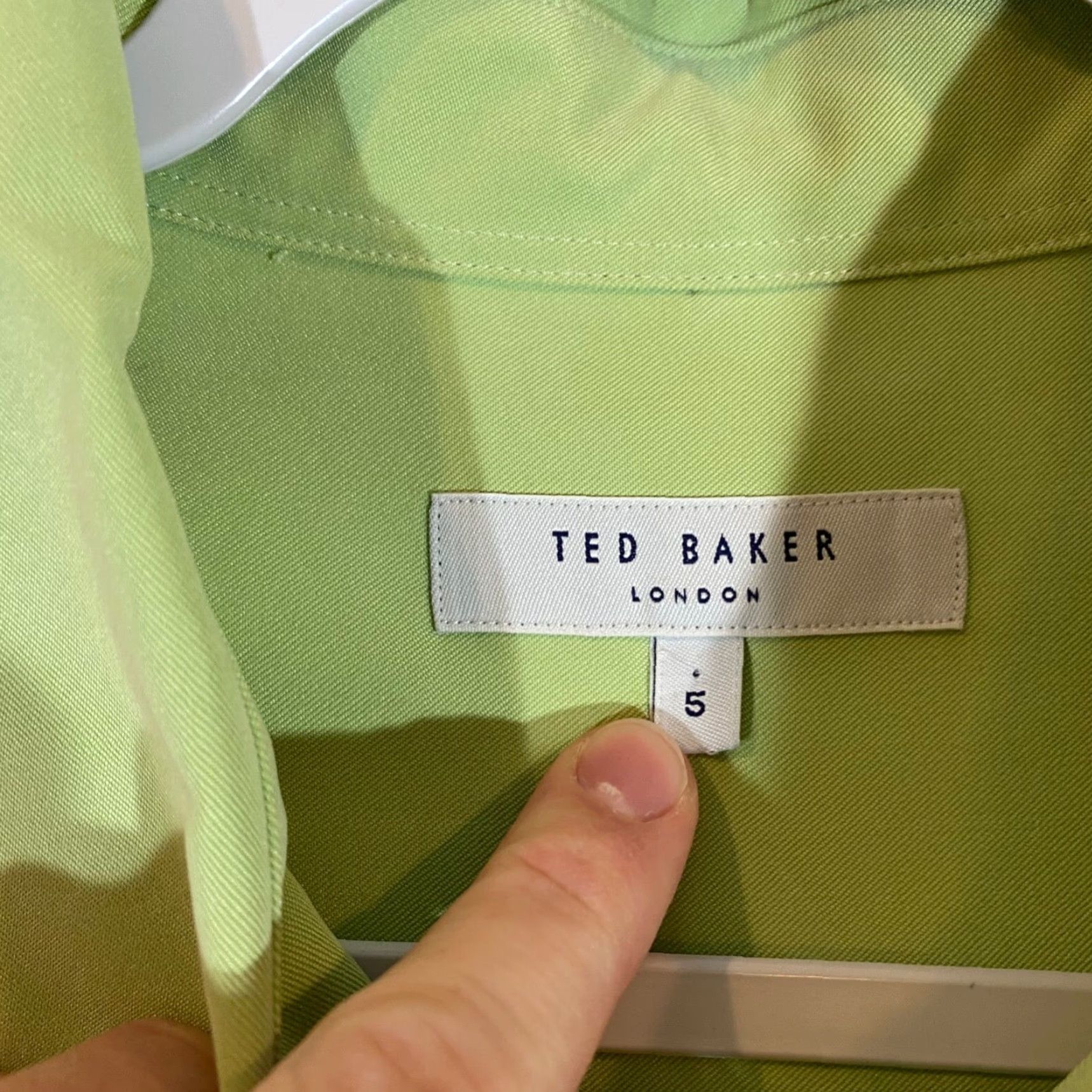Ted Baker Ted Baker London Shirt Mens 5 Green Cream Lime Button Up Outdoors L/S Shine? Size US S / EU 44-46 / 1 - 2 Thumbnail