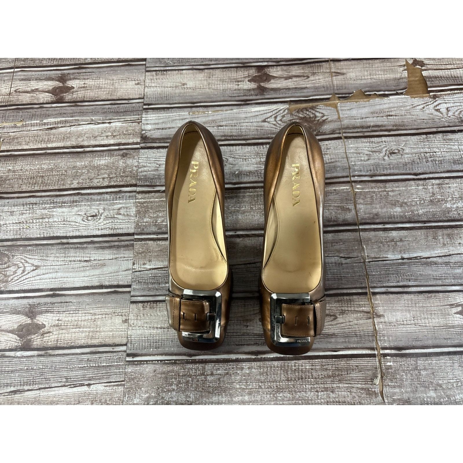 Prada Prada Leather Patent Buckle Square Heel Shiny Ombre Core sz Size US 6 / IT 36 - 4 Thumbnail