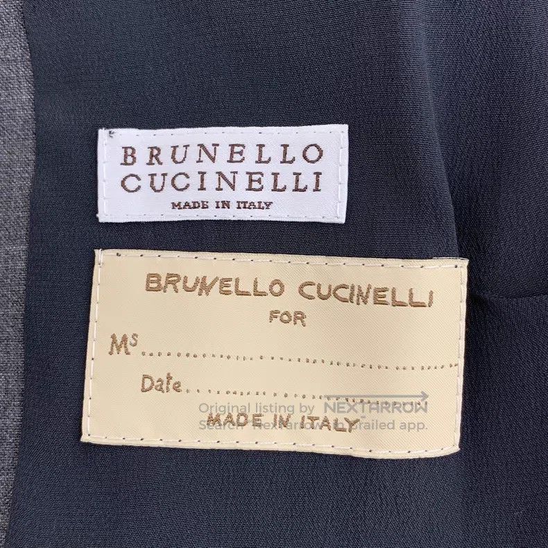 Brunello Cucinelli Brunello Cucinelli Gray wool lapel double-breasted long-sl Size XXS / US 00 / IT 34 - 5 Thumbnail