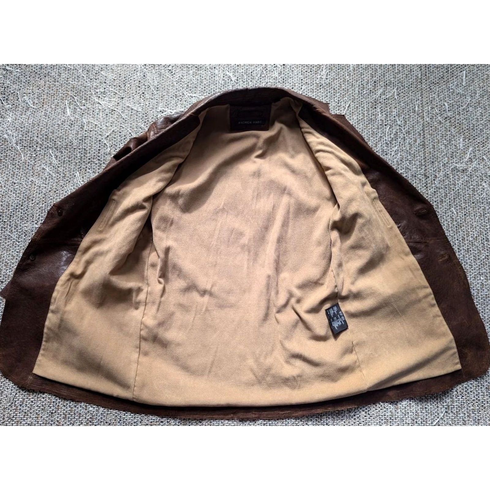 Andrew Marc VINTAGE vintage leather blazer MAD MAX jacket Y2K PATINA broke-in 42 brown Andrew Marc blazer Sportscoat Men L leather blazer Mens Size 42R - 5 Thumbnail