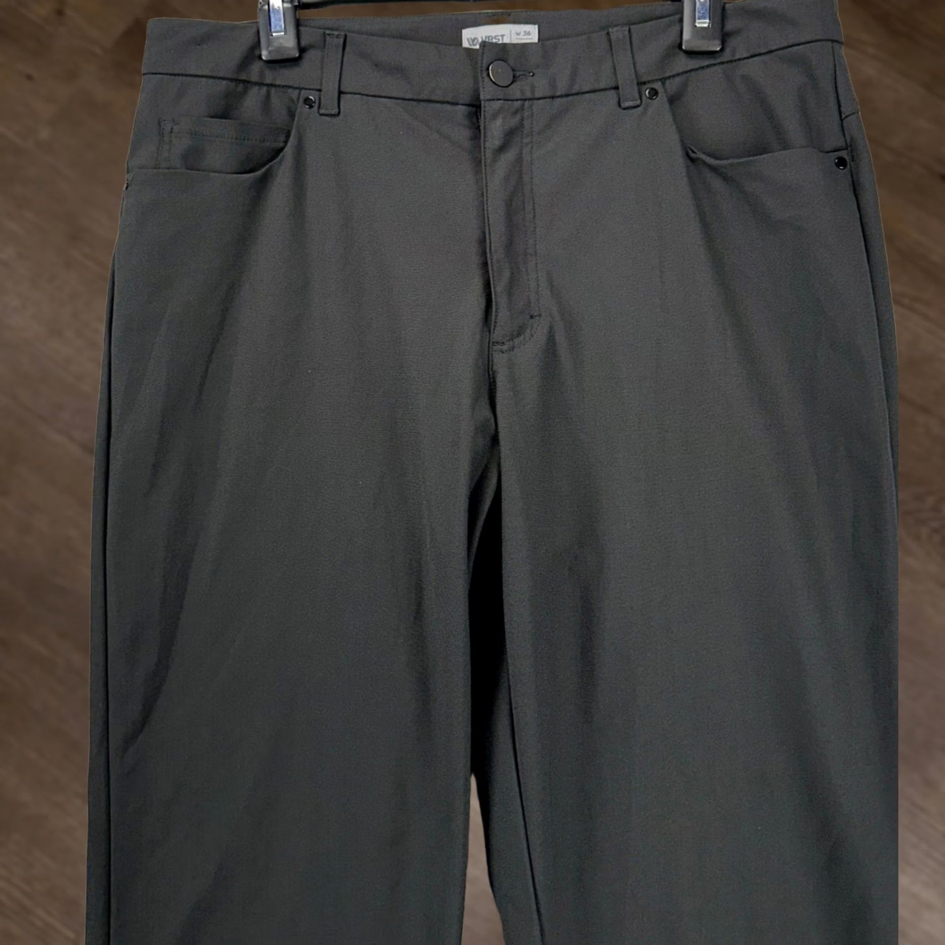 Vintage VRST Pants Mens 36X32 Black Tech Performance Chino Golf 5 Pocket Straight Leg Mens Regular 36 Black VRST Chino Pants Size US 36 / EU 52 - 1 Thumbnail