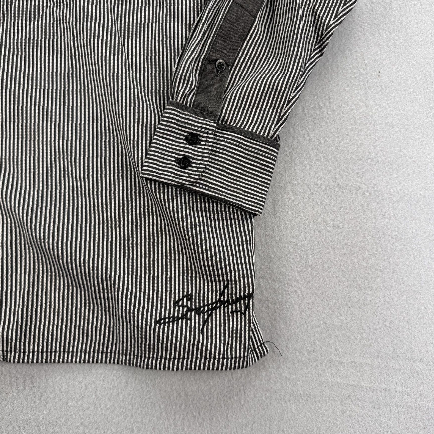 Vintage Steve Harvey Shirt Mens XL Black White Pinstripe Button Up Long Sleeve Signature Size US XL / EU 56 / 4 - 3 Thumbnail