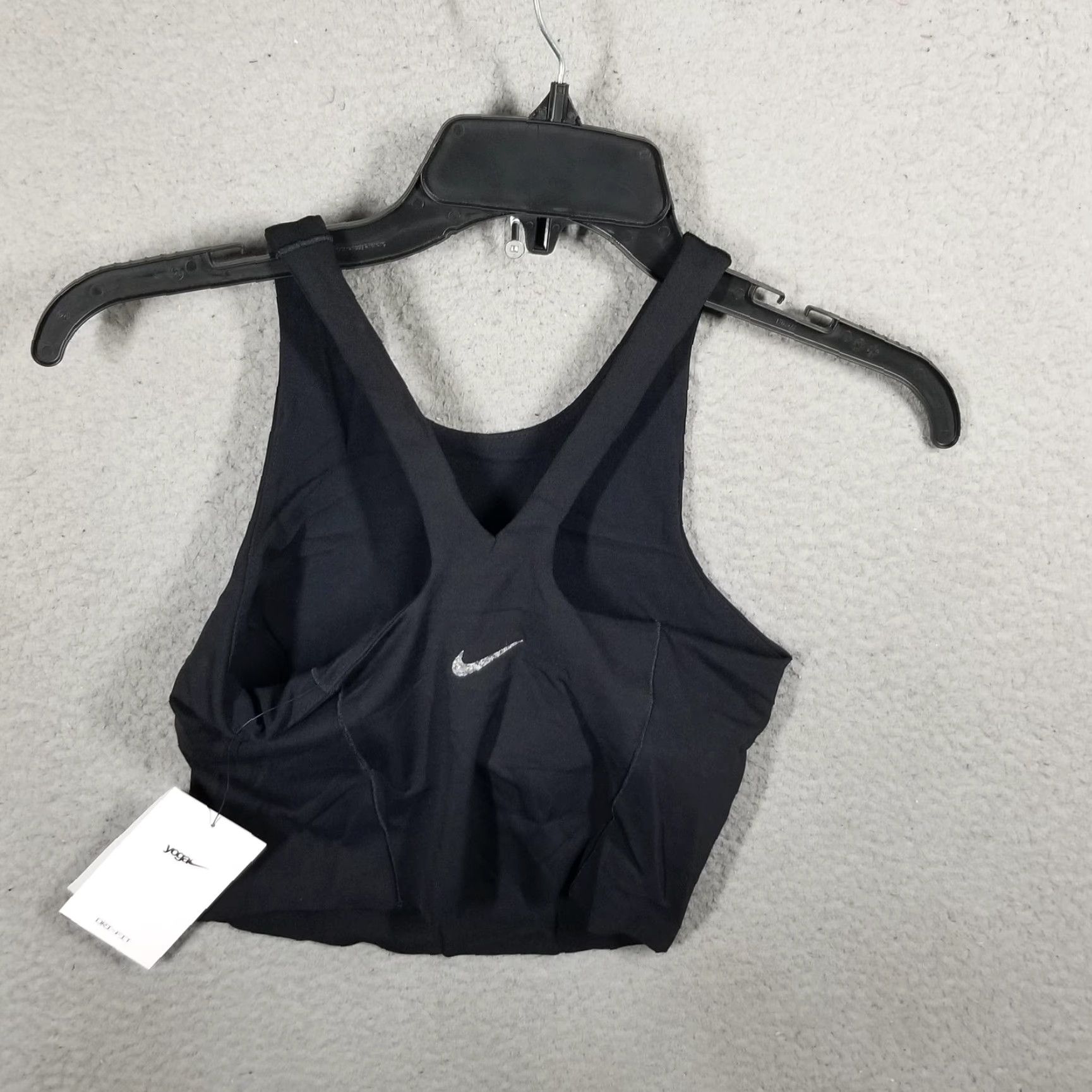 Nike Nike Yoga Dri-FIT Luxe Shelf-Bra Cropped Tank XS Black Women Sports Bra Size ONE SIZE - 3 Thumbnail
