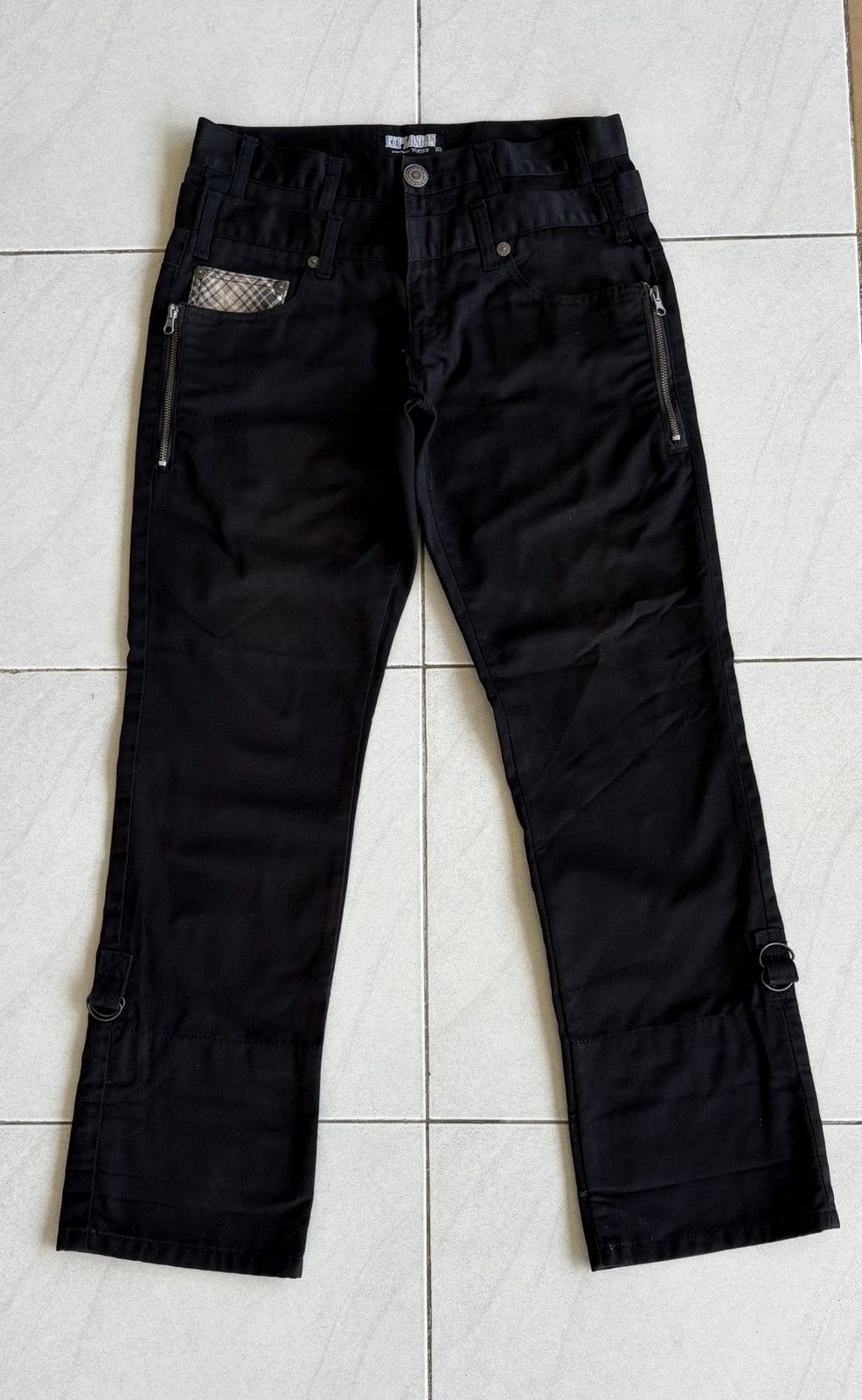 Japanese Brand Japanese High Quality Streetwear Double Waist Denim Size US 31 - 2 Thumbnail