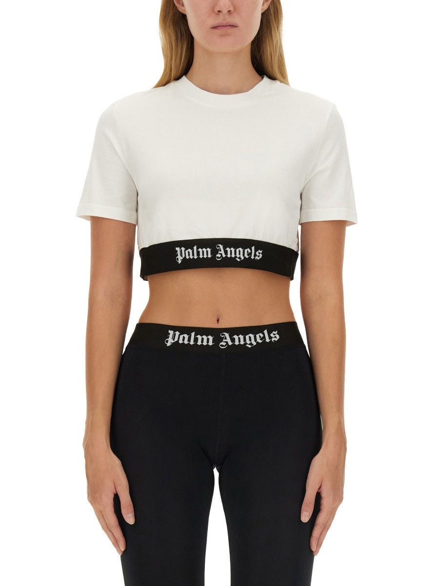 Palm Angels PALM ANGELS T-SHIRT WITH LOGO - WHITE Size M / US 6-8 / IT 42-44 - 1 Thumbnail