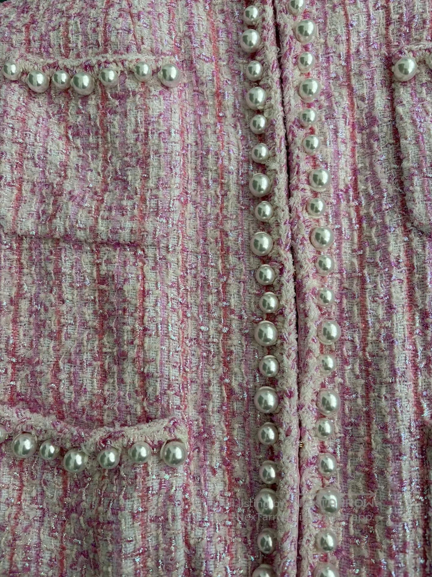 Chanel Chanel Pink Tweed Pearl Trim Jacket. Size US M / EU 48-50 / 2 - 3 Thumbnail