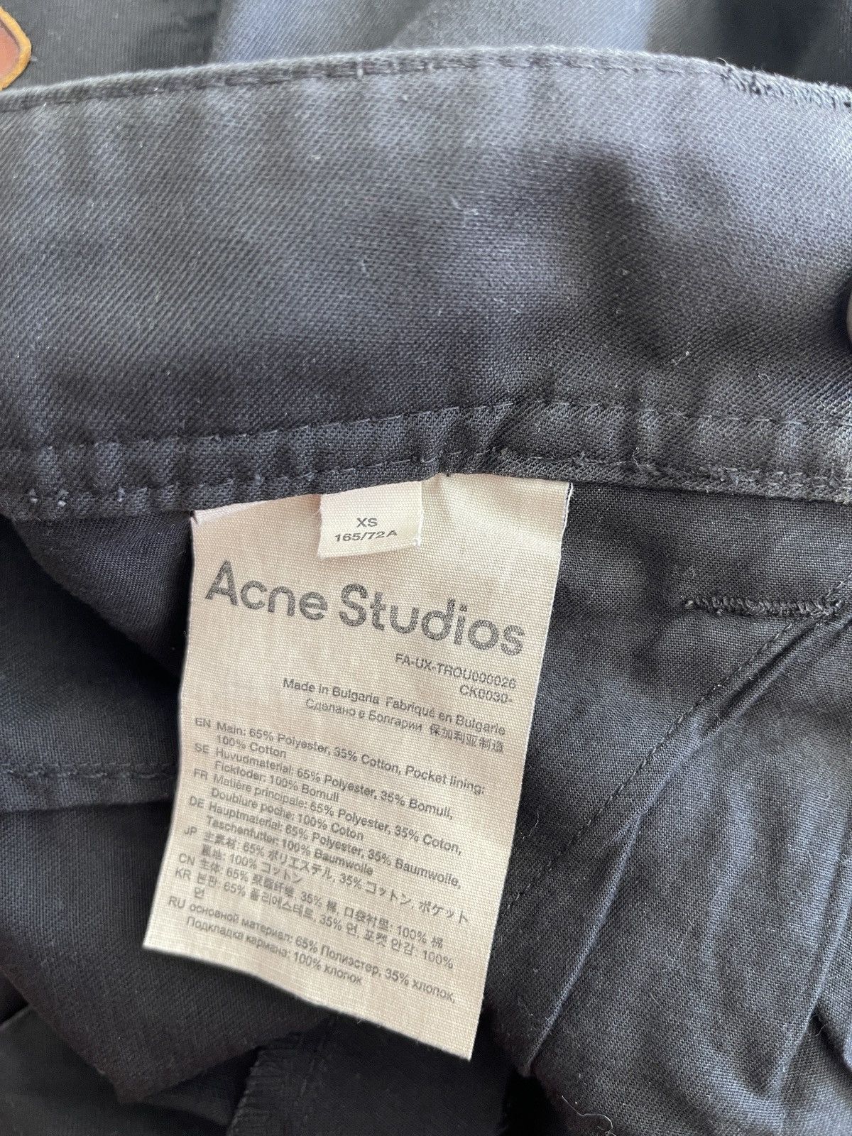 Acne Studios Acne Studios Black Straight Leg Cargo Pants Size US 29 - 3 Thumbnail