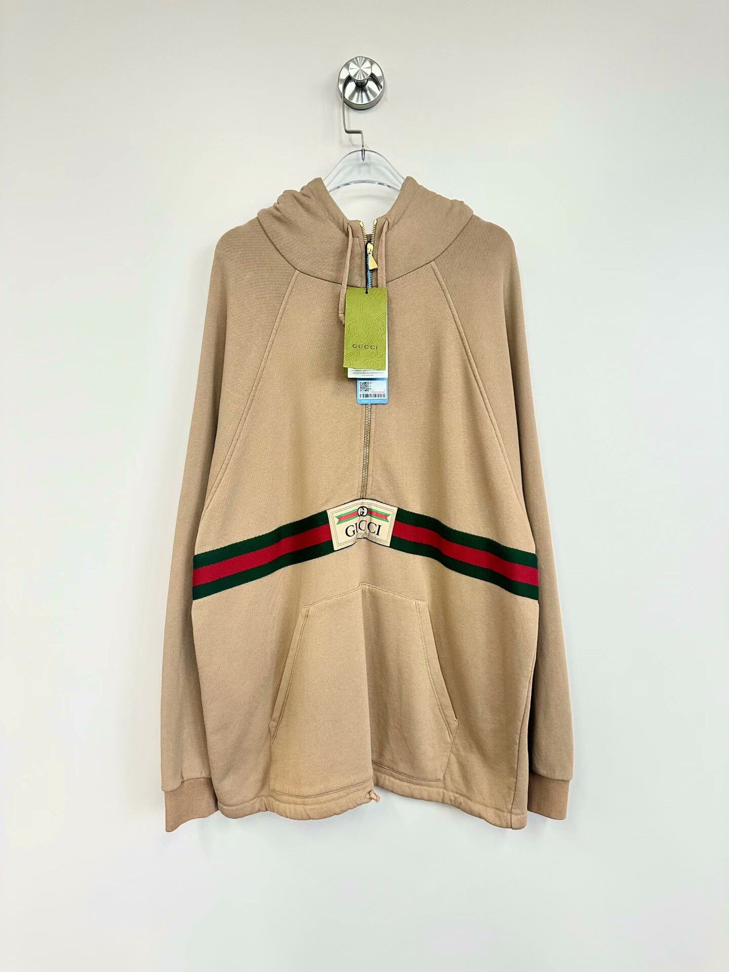 Gucci Gucci Beige Zip Hooded Sweatshirt Size US S / EU 44-46 / 1 - 1 Thumbnail