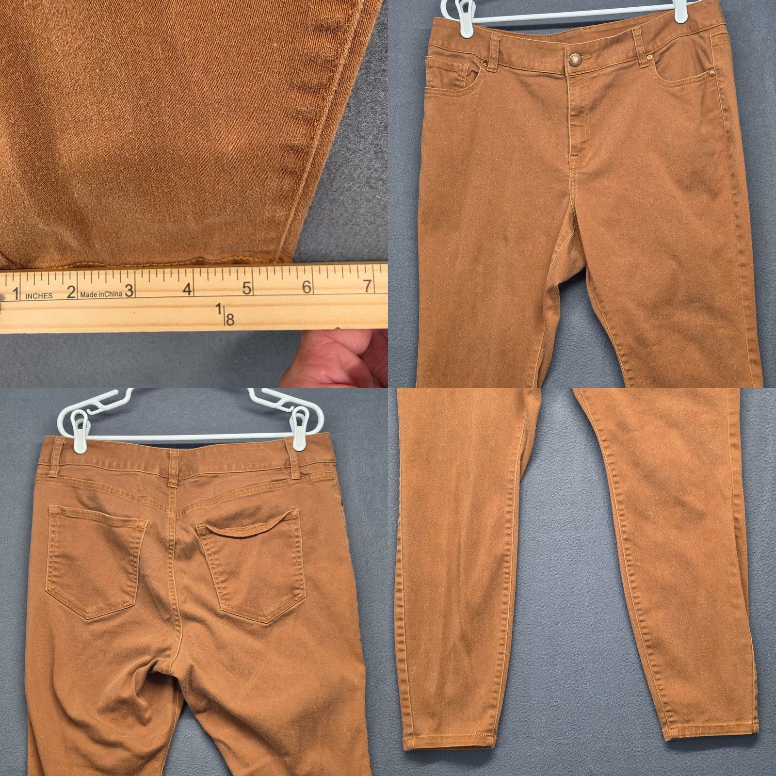 Vintage Lane Bryant Rust Orange Skinny Jeans Womens Plus Size 18 Stretch Denim Pants Ankle Womens 18 Plus Size Orange Jeans Size 40" / US 18 - 8 Thumbnail