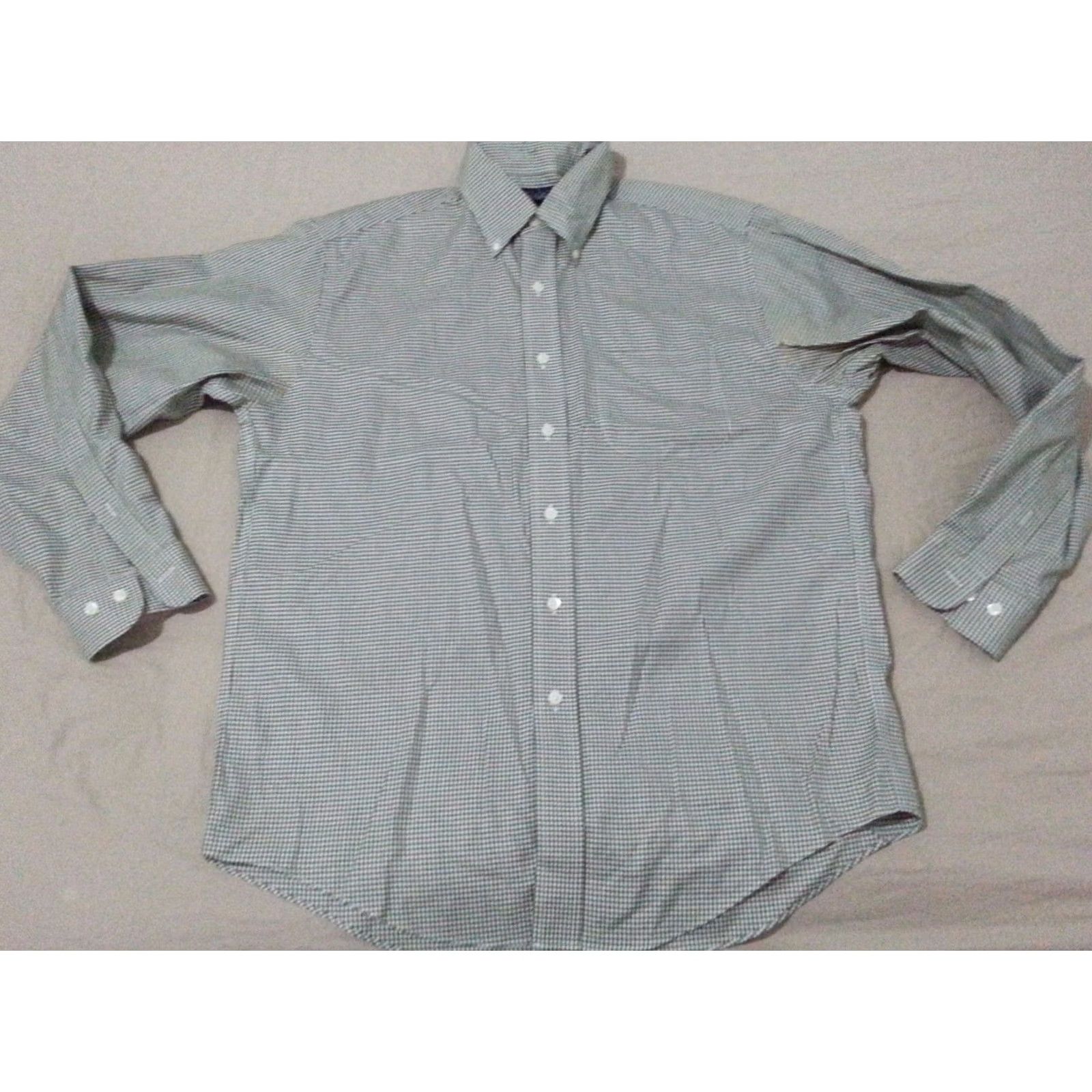 Brooks Brothers Brooks Brothers Shirt Dress Medium Green Cotton Long Mens Size 40R - 2 Thumbnail
