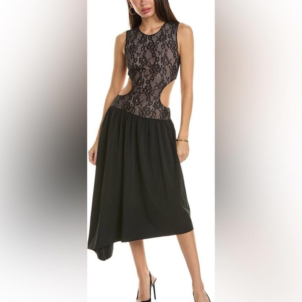 Designer NWOT WeWoreWhat Cutout Midi Black Dress Size M / US 6-8 / IT 42-44 - 1 Thumbnail