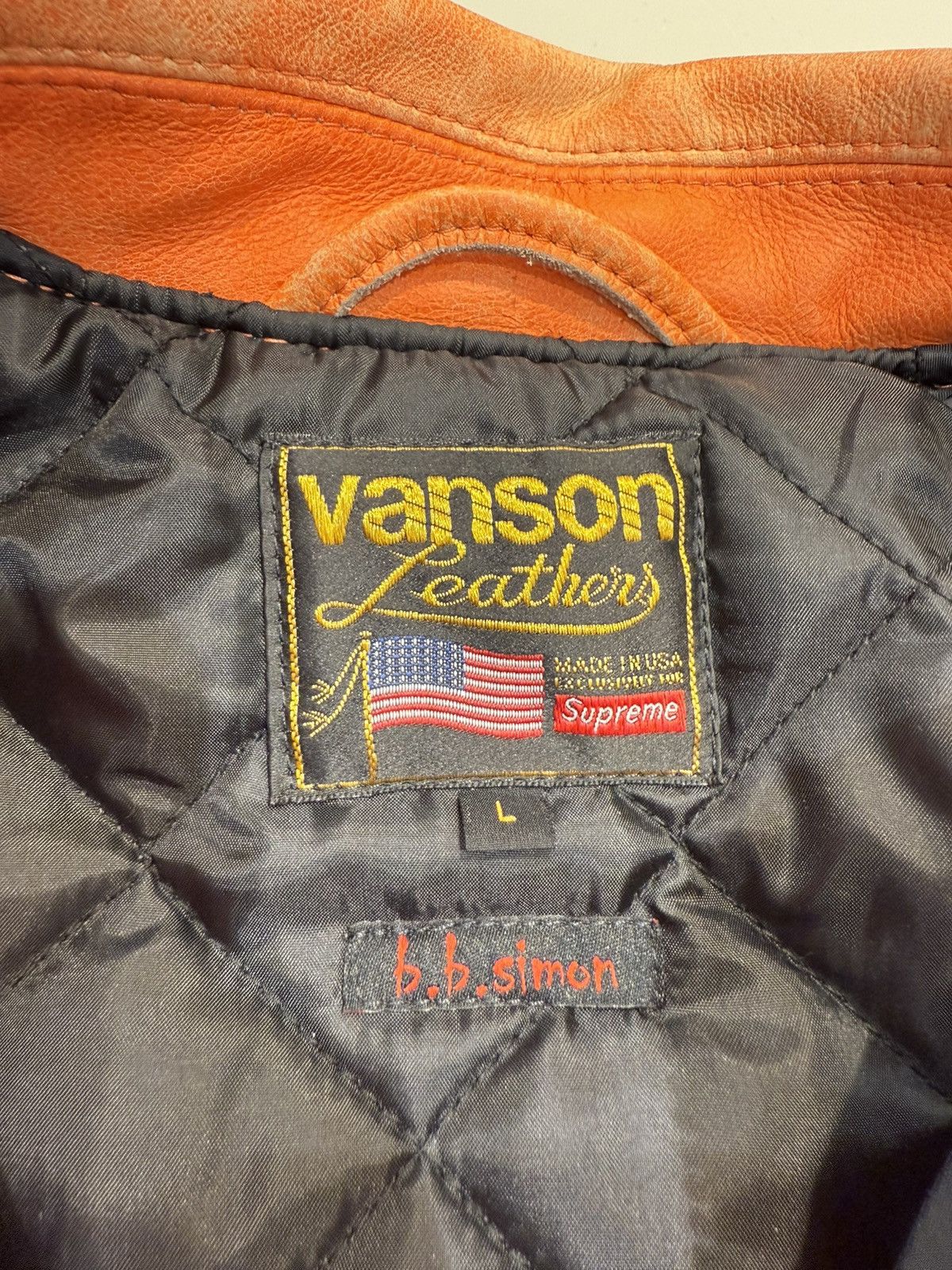 Supreme × Vanson Leathers Supreme Vanson Leathers b.b. Simon Jacket (FW25) Orange Size US L / EU 52-54 / 3 - 11 Thumbnail