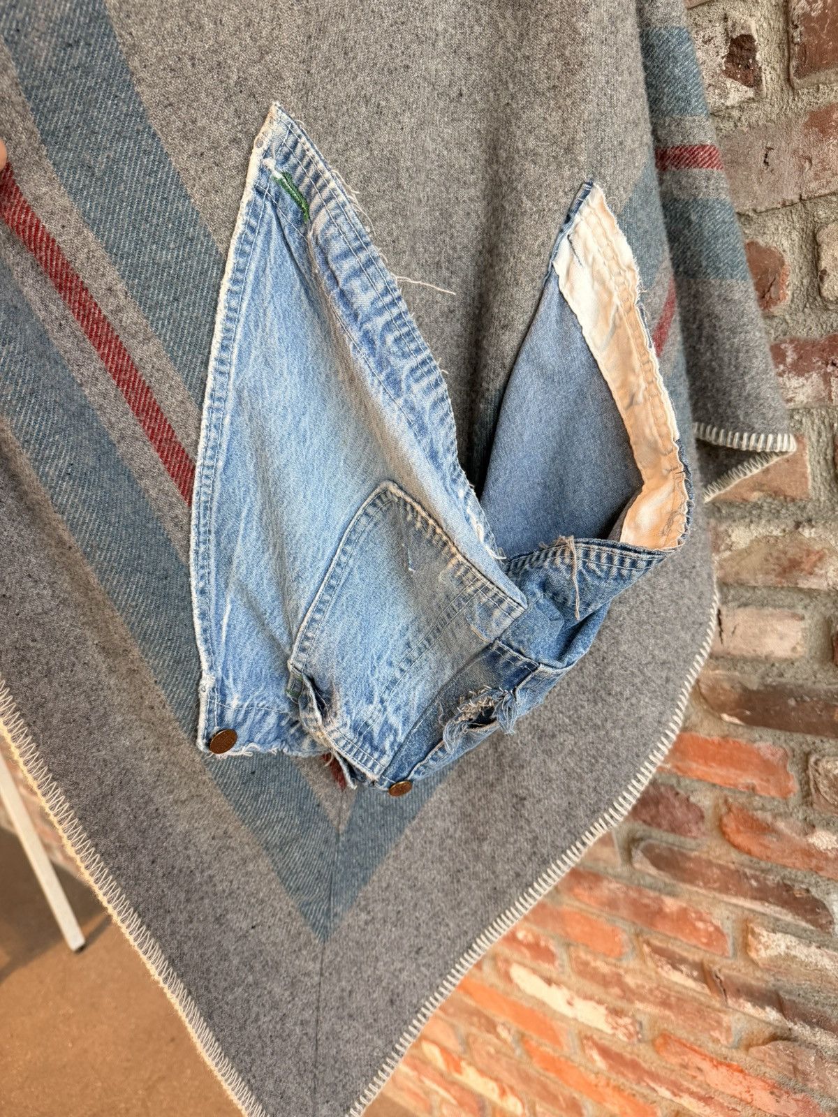 Greg Lauren 🚨1 of 1 FW 17 Blanket Denim Poncho w/ Vintage Denim Hood Size US L / EU 52-54 / 3 - 5 Thumbnail