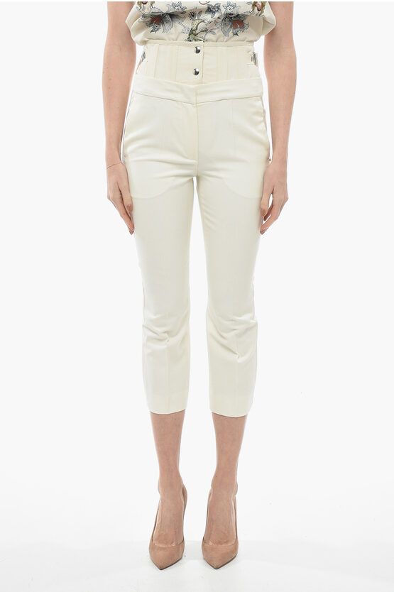 image of Max Mara Basque Murano Pants in White, Women's (Size 26)