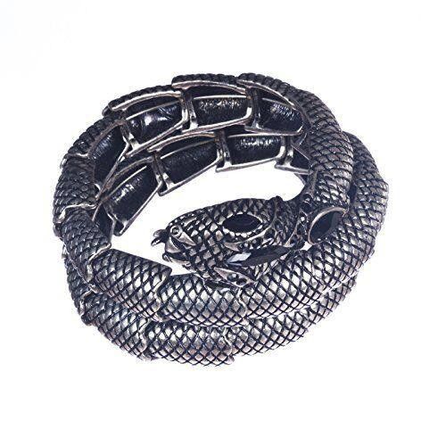 Designer Oxidized Silver Tone Wrapping Snake Bracelet Size ONE SIZE - 2 Thumbnail