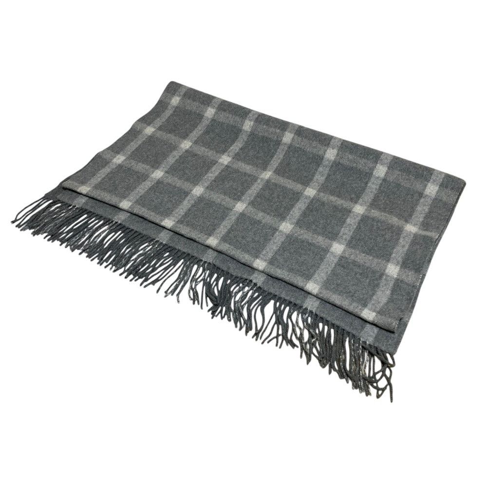 Yves Saint Laurent Yves Saint Laurent Yves Saint Laurent Large Check Fringe Scarf Textile Scarf DUTY FREE for USA Size ONE SIZE - 1 Thumbnail